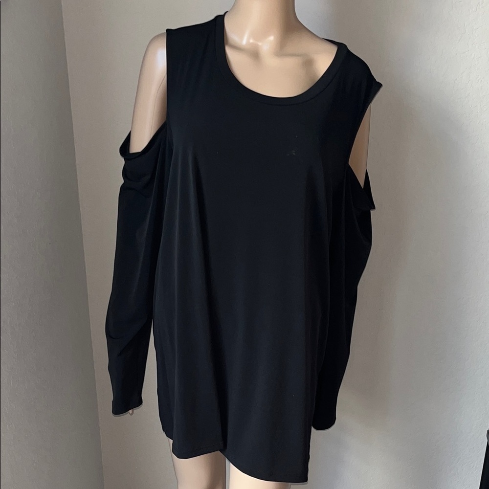 NWT Michael Michael Kors Black Cold Shoulder Women's Top